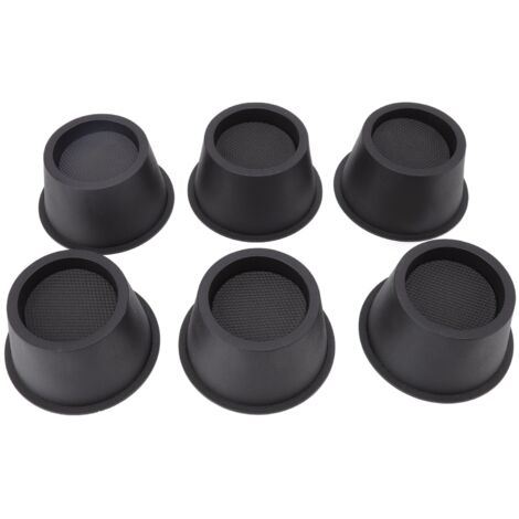 runde, schwarze Kunststoff-Möbelfüße zum Erhöhen von Betten, Tischen oder Sofas – 7 cm