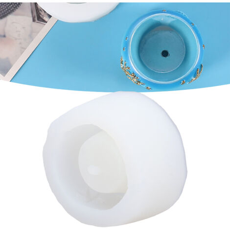 Runde Silikon-Blumentopfform mit Abflussloch, DIY-Multifunktionsform für Sukkulenten