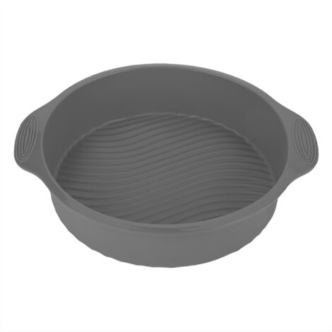 Runde Silikon-Kuchenform mit 23 cm Durchmesser, ofenfest (Grau)