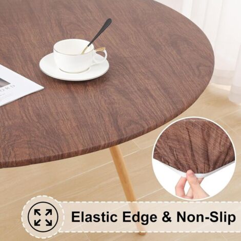 Runde Tischdecke mit elastischem Rand, wasser- und ölabweisend, für runde Tische bis zu 36-44 Zoll Durchmesser
