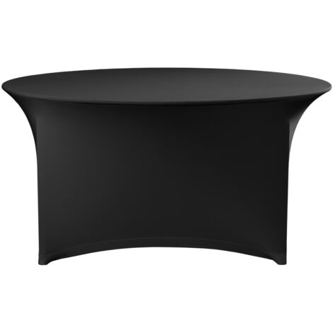Runde Tischdecke ohne Bügeln, Durchmesser. 180cm Jerseystoff schwarz - Hendi 814468