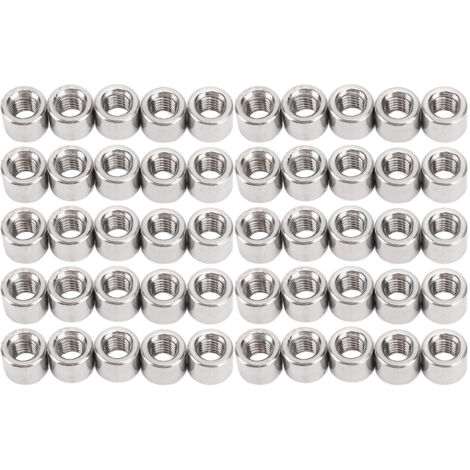 Runde Verbindungsmuttern aus Edelstahl 304, M6 x 50 Stück, für Heimdekoration und Instandhaltung.