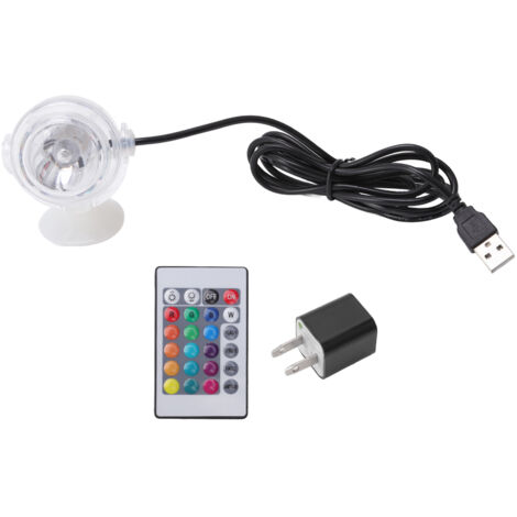 Runde, wasserdichte LED-Unterwasserleuchte für Aquarien, farbwechselnd, für Fischteiche, US-Stecker 110–240 V, 1 W