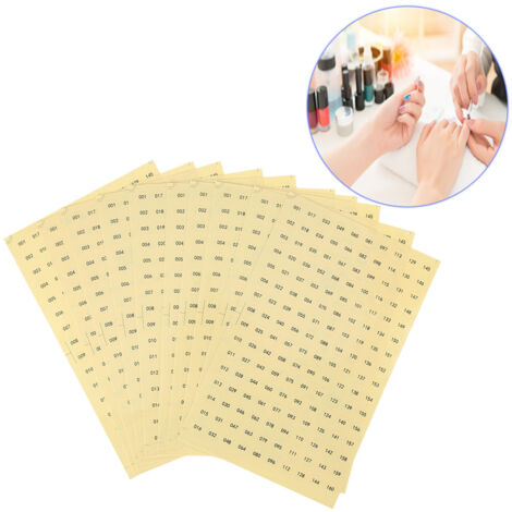 Runde, wasserfeste, selbstklebende Etiketten zur Nummerierung von Gel-Nagellacken (Referenznummern 001-160)