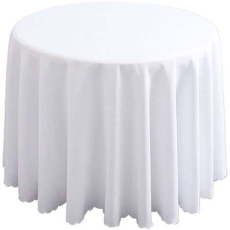 Runde weiße Tischdecke - 240 cm - Hochwertige Tischdecke für Hochzeiten/Bankette/Restaurants/Partys