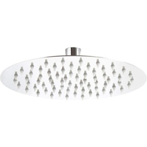 Runder 20-cm-Duschkopf mit Regenduschstrahl, Edelstahl