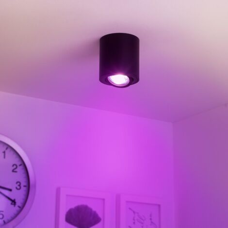 Runder Aufbaustrahler schwenkbar Deckenbeleuchtung - Farbe: schwarz - LED Leuchtmittel: GU10 5W RGB+CCT 230V dimmbar 60°