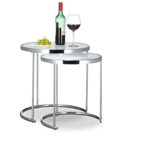 Runder beistelltisch in silber 8830718