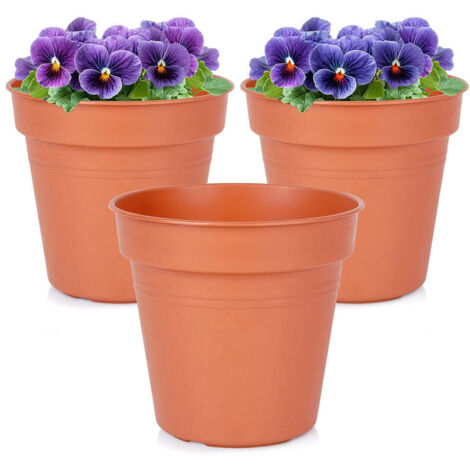 Runder Blumentopf-Übertopf aus Kunststoff, 3er-Set, 15 cm