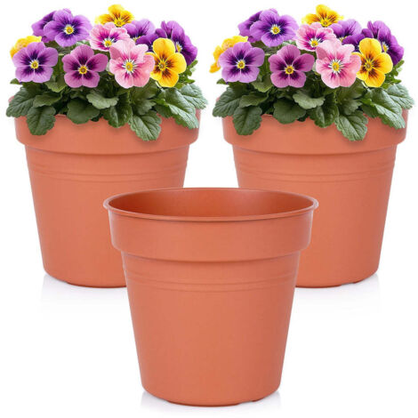 Runder Blumentopf-Übertopf aus Kunststoff, 3er-Set, 17 cm