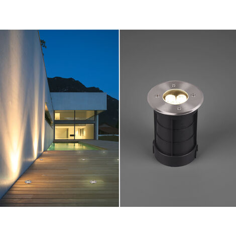 Runder Bodeneinbauspot BELAJA Edelstahl Ø 11cm IP65 - Bodenstrahler für Einfahrt
