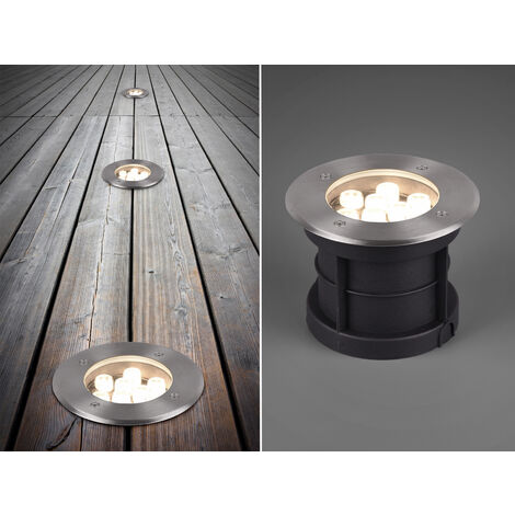 Runder Bodeneinbauspot BELAJA Edelstahl Ø 16cm IP65 - Bodenstrahler für Einfahrt