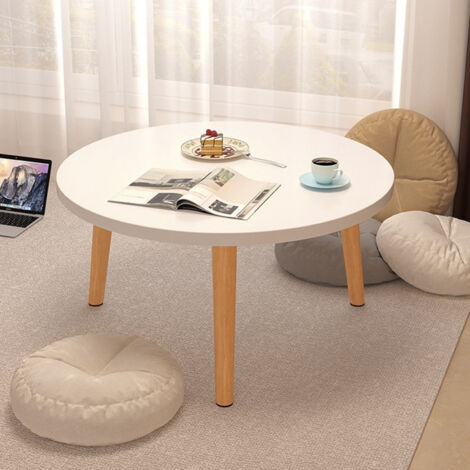Runder Couchtisch 60Cm, Niedriger Beistelltisch mit 3 Beinen, Moderner Fenstertisch, Dekorativer Beistelltisch,Couchtische