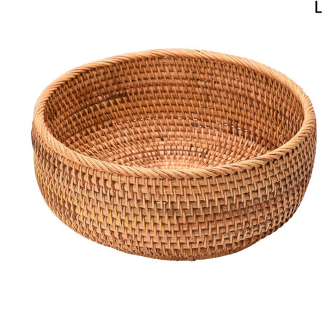 Runder, dekorativer Obstkorb aus Weide für Küche, Haushalt, Wohnzimmer [Aufbewahrungskorb aus Weide] BasketArtisane, rundes Modell, 26 x 11 cm, naturbraun, 1 Stück, französische Handwerkskunst