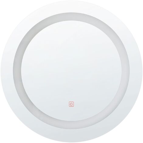 Runder, eleganter LED-Spiegel mit Touch Sensor-Schalter 60x60 cm silber Selune - Silber