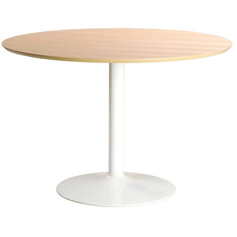 OVIALA Runder Esstisch mit Eichenfurnier