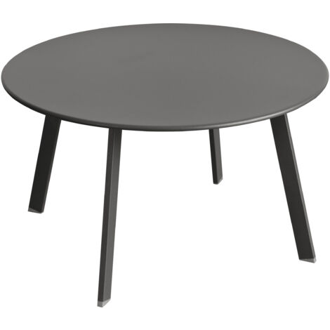 Runder Gartenbeistelltisch Saona in Graphitgrau - 70 × 40 cm