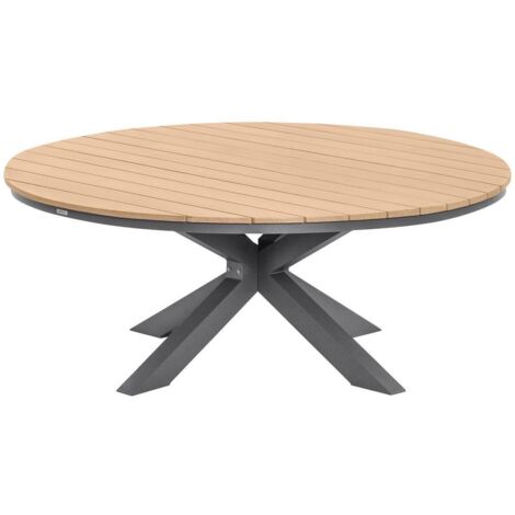 Runder Gartentisch Oraclion schwarz &amp graphit 12-Sitzer aus Aluminium  - Hespéride