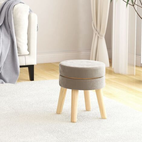 Runder Hocker Dunkelgrau Samt vidaXL