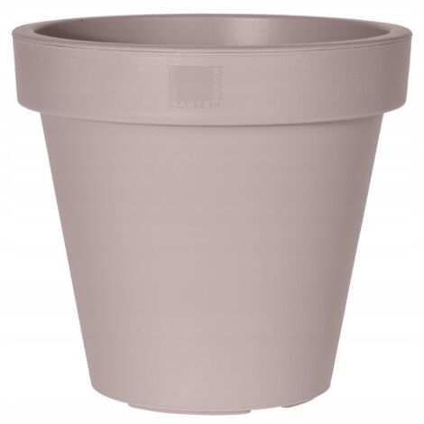 Runder Kunststoffblumentopf mit Deckel, beige, groß, 80 cm, 1 Stück.
