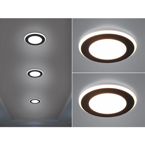Runder LED Deckeneinbaustrahler 2er Set in Schwarz matt Ø 14,8cm