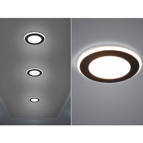 Runder LED Deckeneinbaustrahler AURA Schwarz matt Ø 14,8cm