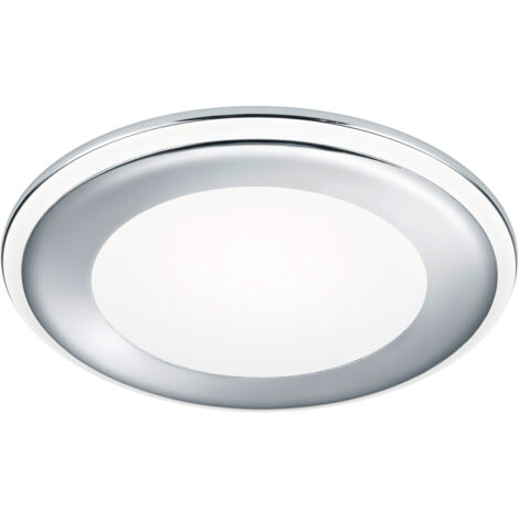 Runder LED Deckeneinbaustrahler AURA Silber Chromfarben Ø 14,8cm