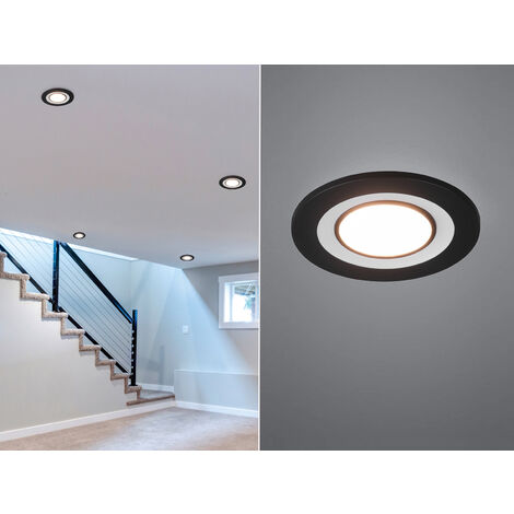 Runder LED Deckeneinbaustrahler CORE in Schwarz matt Ø 8,2cm