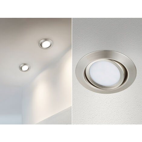 Runder LED Einbaustrahler RILA schwenkbar Nickel matt 5 Watt - Deckenbeleuchtung
