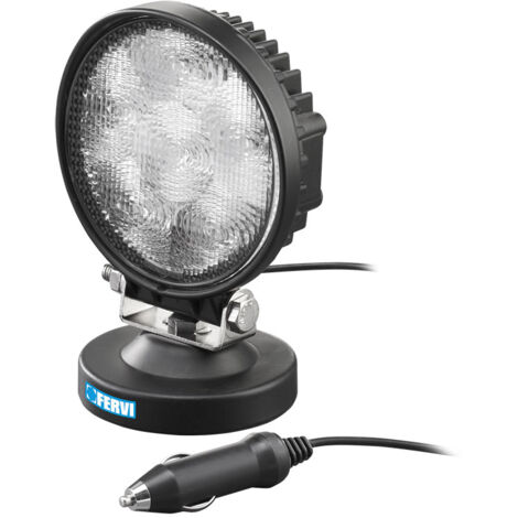 Runder LED-Scheinwerfer 12-24 V mit Magnetfuss fur Autos 6 x 3 W Fervi 0713/18