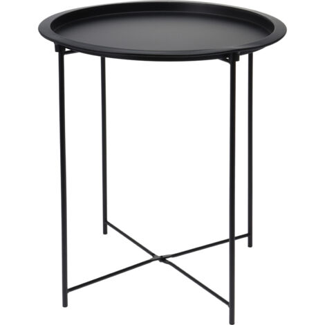 Runder Metall Beistelltisch Schwarz Ø47xH51cm-AKF100850-Neu