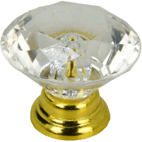 Runder Möbelknopf Diamond gold