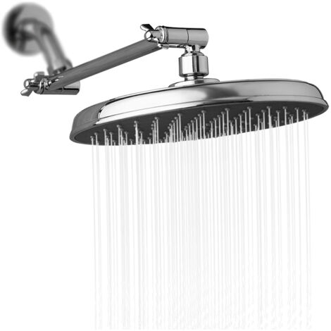 Runder Regenduschkopf (23 cm), verstellbarer Duscharm, poliertes Chrom, G1/2, Regenduschkopf für Badezimmer, Hochdruck
