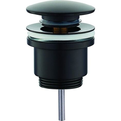 PIRALLA RUBINETTERIA Runder schwarzer Clic-Clac-Abfallablauf Piralla Rubinetterie PCUNR matt-schwarz