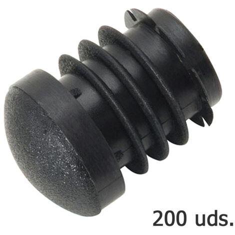 Runder, schwarzer Kunststoffstopfen 20 mm. Beutel mit 200 Stück