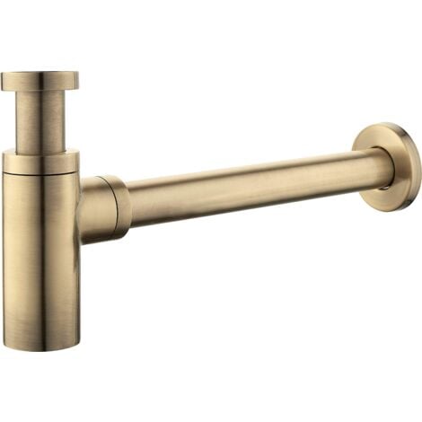 PIRALLA RUBINETTERIA Runder Siphon Standardversion 1"1/4 in antiker Bronzefarbe Damast 18220 Bronze