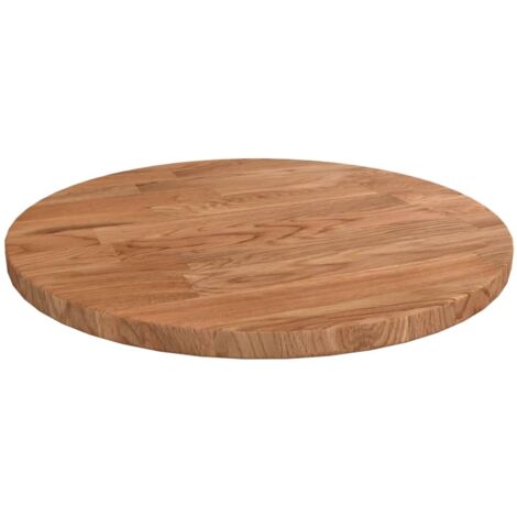 Runder Tischplatte Hellbraun Ø30x1,5 cm Massivholz Eiche