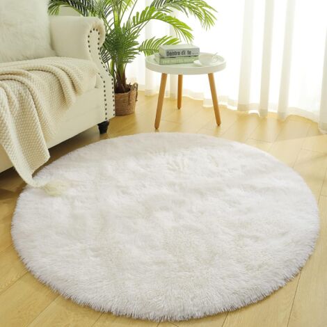 Runder, weicher, grüner Teppich für Mädchenzimmer, 120 cm Durchmesser, flauschig, für Wohnzimmer und Prinzessinnenzimmer