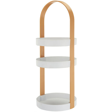 Rundes 3-stufiges Regal mit integriertem Griff fürs Badezimmer, Aprikose