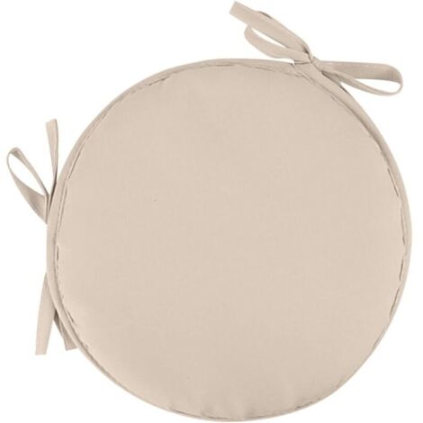 rundes beiges Gartenstuhlkissen, 30 cm Durchmesser – Outdoor, Hocker, Terrasse, Esszimmer – Großes Kissen