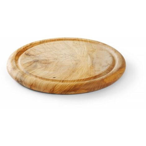 Rundes Brett aus Olivenholz zum Servieren von Aufschnitt, Käse und Snacks, Durchmesser 260 mm