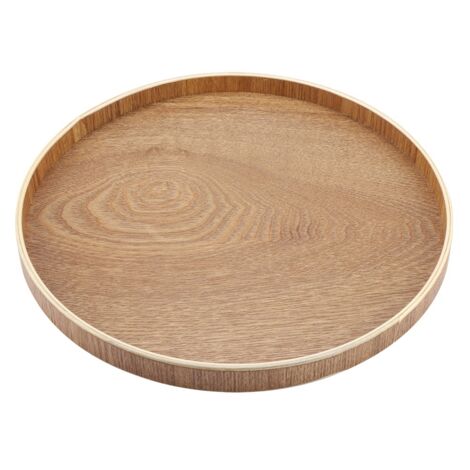 Rundes Holztablett für Obst, Desserts, Kuchen, Serviertablett für Speisen (7,5 cm)