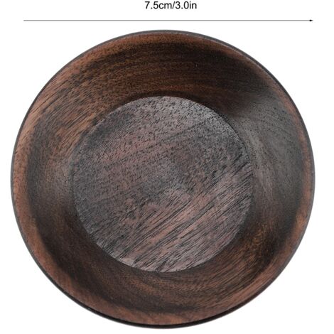 Rundes Holztablett für Obst, Desserts, Kuchen, Serviertablett für Speisen (7,5 cm)
