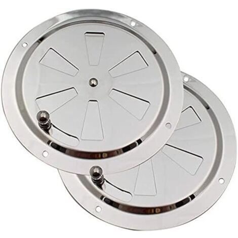 Rundes Lüftungsgitter Ø 125 mm – Edelstahl – Integriertes Regelventil – Für beengte Räume und Garagen – 2er-Pack