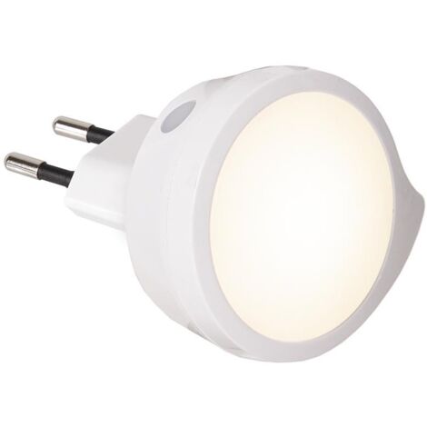Rundes Nachtlicht ,Functional' für die Steckdose, matte Lichtquelle, warmweißes Licht, Ø 6cm