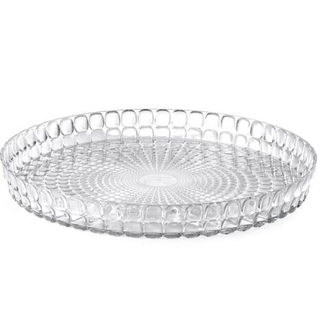 RUNDES TABLETT AUS TRANSPARENTEM TIFFANY