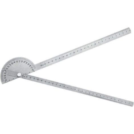 Rundkopf-Winkelmesser, Edelstahl-Winkelmesser, Rundkopf-Arm-Messlineal-Werkzeug, für Ingenieur, Winkelmaß, Studentenzeichnung