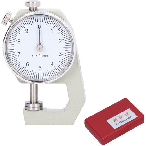 Rundmessuhr-Dickenmessgerät 0-10 mm, präzise und robust für Papier, Rohre, Karton und Kunststoff.