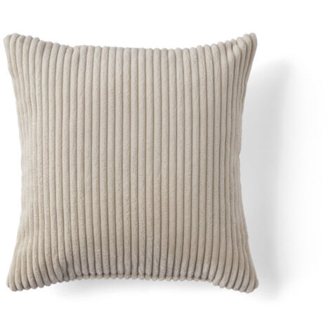 Rune - coussin - en velours côtelé - 37x37 cm - beige