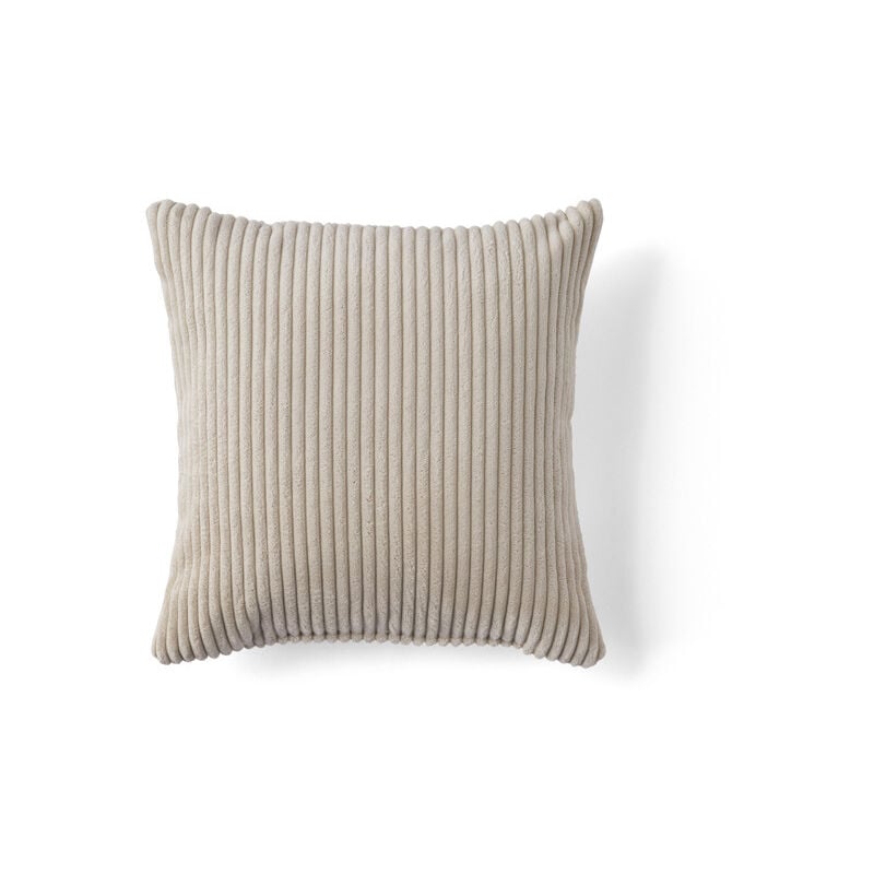 Rune - coussin - en velours côtelé - 37x37 cm - beige